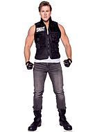SWAT officer, costume vest, pockets, front zipper
